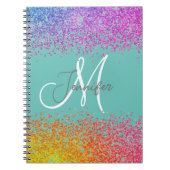 Carnet Vert avec Parties scintillant arc-en-ciel Blush no (Devant)