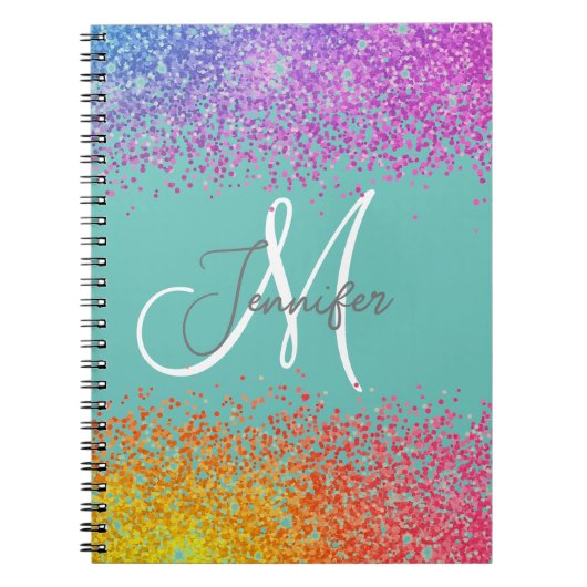 Carnet Vert avec Parties scintillant arc-en-ciel Blush no (Devant)