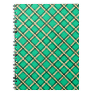 Carnet Vert beige, motif carreaux