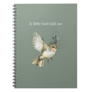 Carnet Vert Blanc Un Petit Oiseau Me L'a Dit