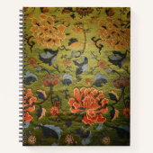 Carnet Vert brocade chinois (Devant)