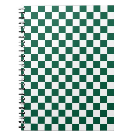 Carnet Vert chasseresse et carreaux blancs (Devant)
