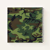 Carnet Vert clair, Vert foncé, Marron, Camouflage noir (Dos)