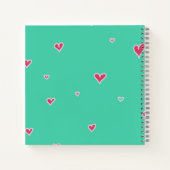Carnet vert cœurs personnalisable (Dos)