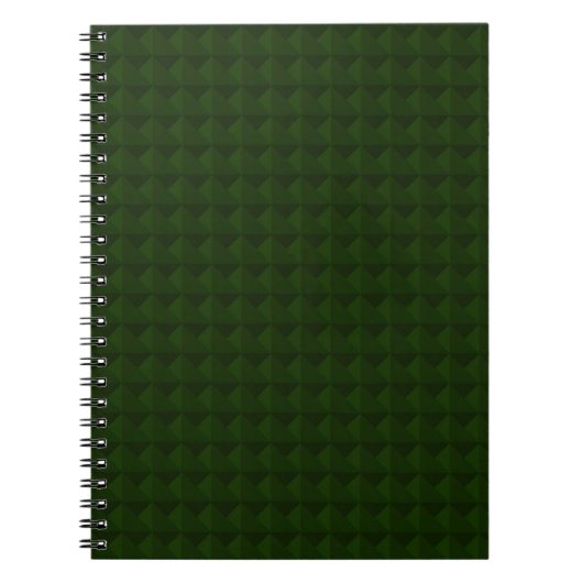 Carnet Vert conifère, solide, géométrique. (Devant)