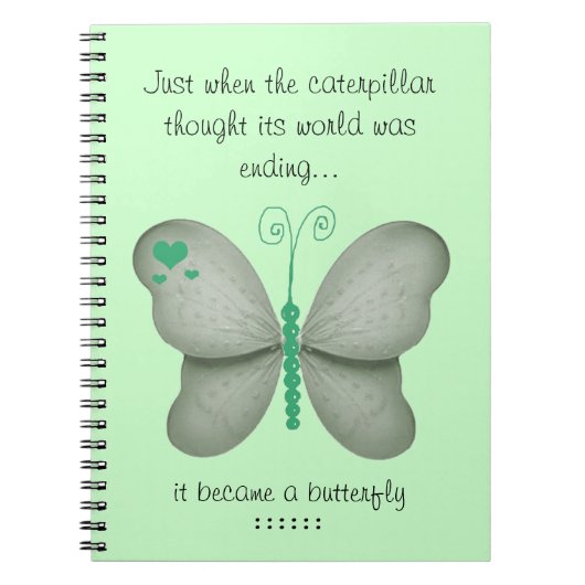 Carnet vert de papillon (Devant)