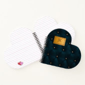 Carnet Vert élégant, Diamants, Monogramme (Intérieur)