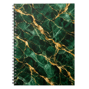 Carnet Vert émeraude Or Marbre Élégance