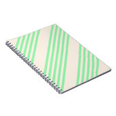 Carnet Vert et beige cinq rayures motif (Côté Droit)