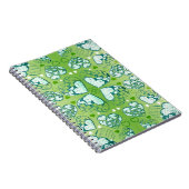 Carnet Vert et blanc Whimsical Romantique Coeurs motif (Côté Droit)