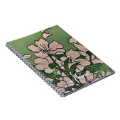 Carnet Vert Fleur De Pêcher Rose  (Côté Droit)