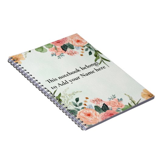 Carnet vert floral (Côté Droit)