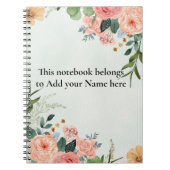 Carnet vert floral (Devant)