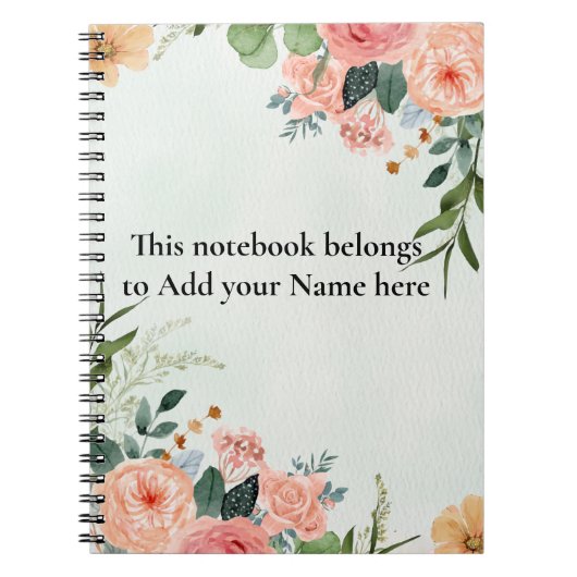 Carnet vert floral (Devant)