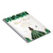 Carnet Vert Floral Brunette Cheveux Princesse Sweet sixte (Côté Droit)