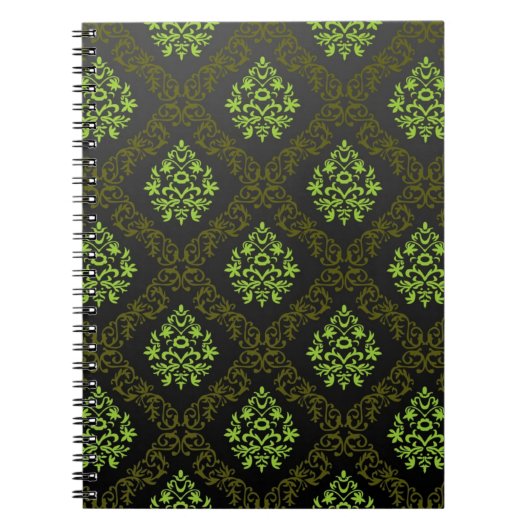 Carnet Vert floral de papier peint (Devant)