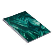Carnet Vert foncé, feuillage de jungle tropicale. (Côté Droit)