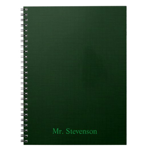 Carnet Vert foncé texturé (Devant)