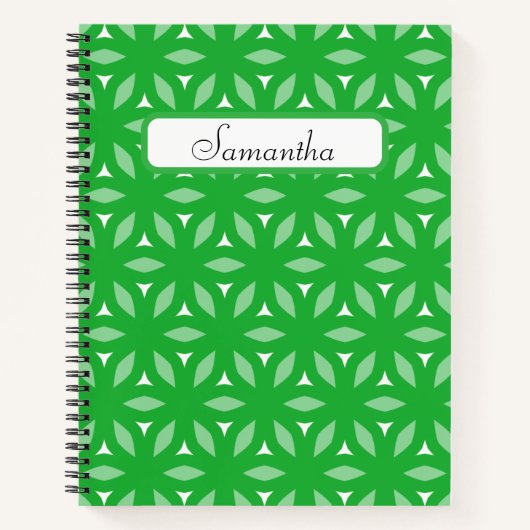 Carnet Vert géométrique Floral Abstrait (Devant)