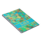Carnet Vert, jaune et bleu gouttes abstraites (Côté Droit)