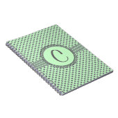 Carnet Vert menthe avec Pois gris-Monogramme STaylor (Côté Droit)
