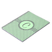Carnet Vert menthe avec Pois gris-Monogramme STaylor (Côté gauche)