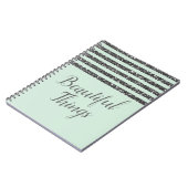 Carnet Vert Menthe et Rayures de Paillettes Argentées Bri (Côté gauche)