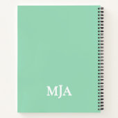 Carnet Vert Menthe Monogramme 3 trois lettres Initiales M (Dos)