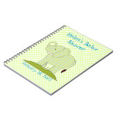 Carnet vert mignon de baby shower d'éléphant de (Côté gauche)