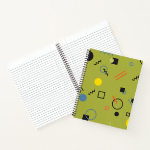 Carnet Vert, moderne, cool, tendance, urbain, Memphis mot