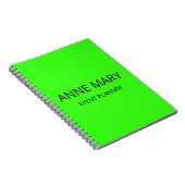 Carnet Vert néon professionnel élégant coloré brillant (Côté Droit)