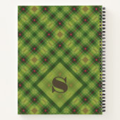Carnet Vert Noël Plaid Téméraire Typographie Monogramme (Dos)