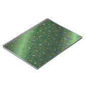 Carnet vert, Note de musique, luxe, or, royal, élégant, (Côté gauche)