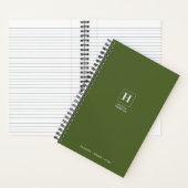 Carnet Vert olive foncé Monogramme Classique (À l'intérieur)