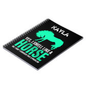 Carnet Vert Oui Je Sens Comme Un Cheval Personnalisé (Côté gauche)