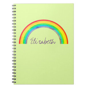 Carnet Vert personnalisé par arc-en-ciel fané