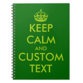 Carnet vert pomme Conserver le calme | Texte perso (Devant)