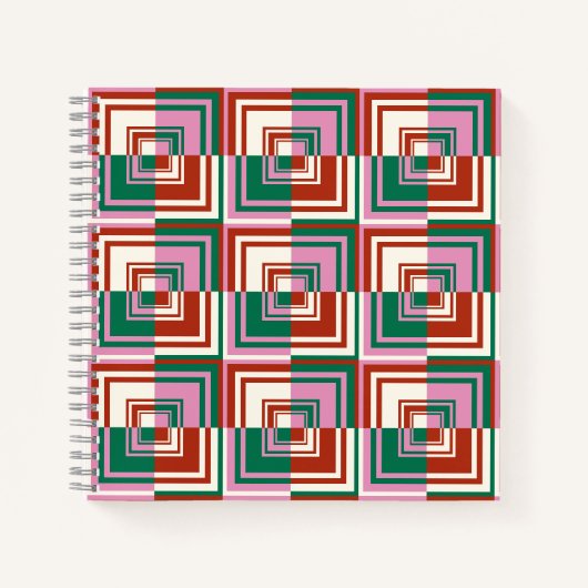 Carnet Vert rose rouge (Devant)