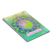 Carnet Vert rose Yin Yang Mandala Géométrie Mandala (Côté Droit)