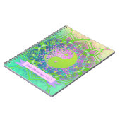 Carnet Vert rose Yin Yang Mandala Géométrie Mandala (Côté gauche)