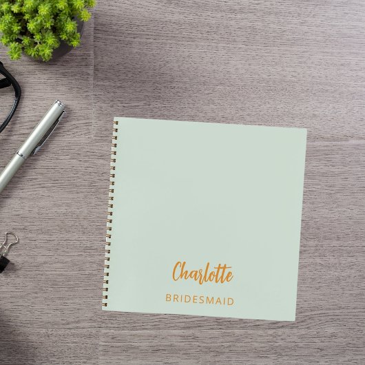 Carnet Vert sauge de Bridesmaid
