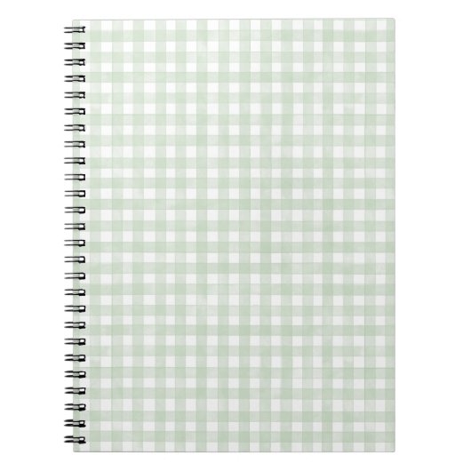 Carnet Vert Sauge Gingham Classique (Devant)