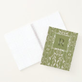 Carnet Vert sauge monogramme personnalisé (Intérieur)