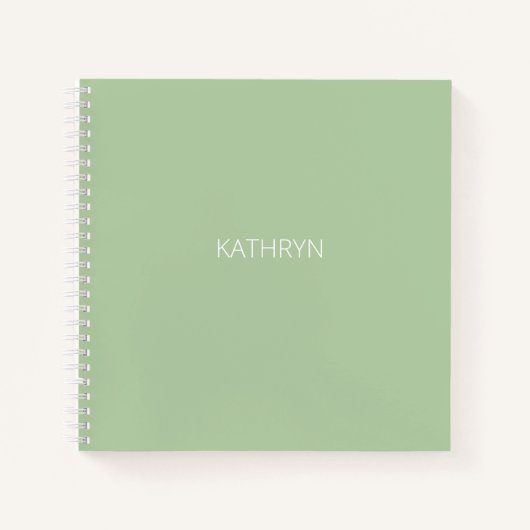 Carnet vert sauge naturel solide (Devant)