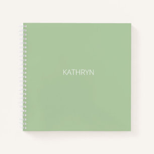 Carnet vert sauge solide