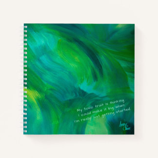 Carnet Vert SPWW avec vert Envy et spirale Carré Turquois