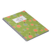 Carnet Verte rétrographique Univers pointé avec Étiquette (Côté Droit)