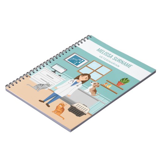 Carnet Vet de médecine vétérinaire Femme Docteur Soins po (Côté gauche)