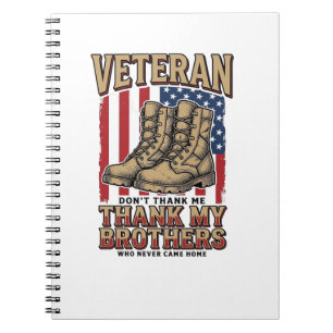 Carnet Vétéran Merci à Mes Frères Chemise Militaire Vinta