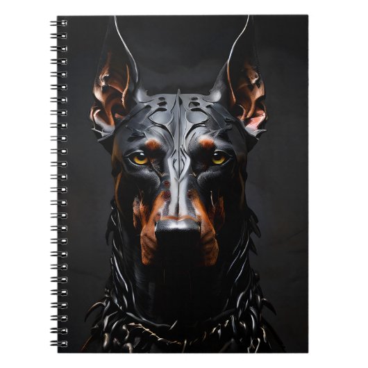 Carnet Vibe en acier Doberman Silhouette verticale (Devant)